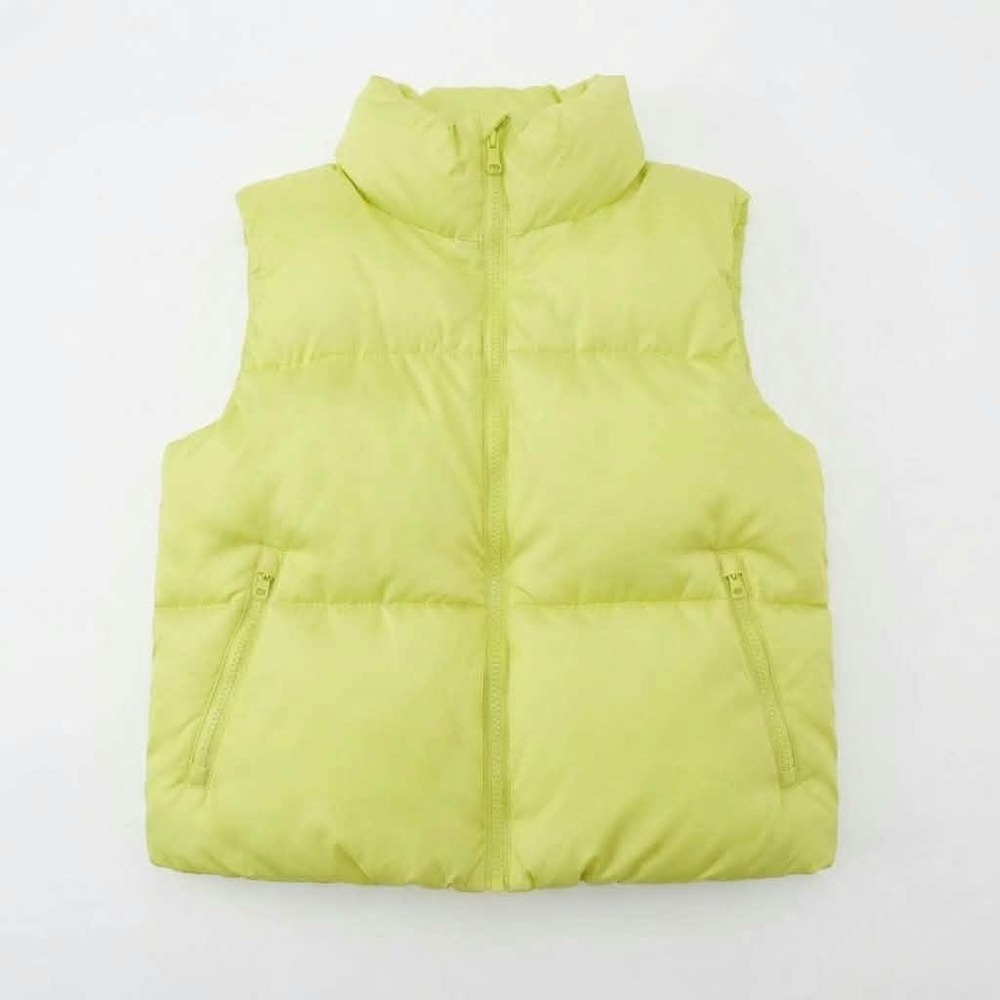 Old Navy Womens Lime Green Go-Recycled Puffer Vest Small Full Zip Sleeveless